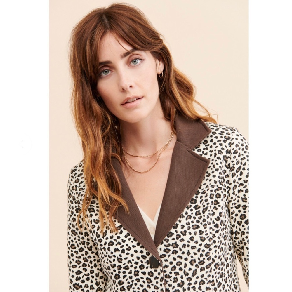 Moon River Leopard Print Window Shopping Jacket Coat - Picture 4 of 14